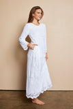 The Everly-Lace Temple Dress in White.