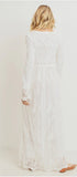 The Everly-Lace Temple Dress in White.