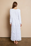 The Everly-Lace Temple Dress in White.