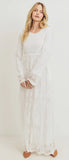 The Everly-Lace Temple Dress in White.