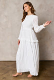 Lennon Smocked Top Ruffle White Temple Dress