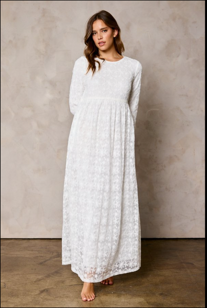 Oakley Lace Temple Dress in White Plus Sizes Available