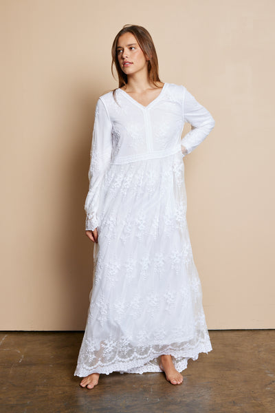 The Chloe Temple Dress in White