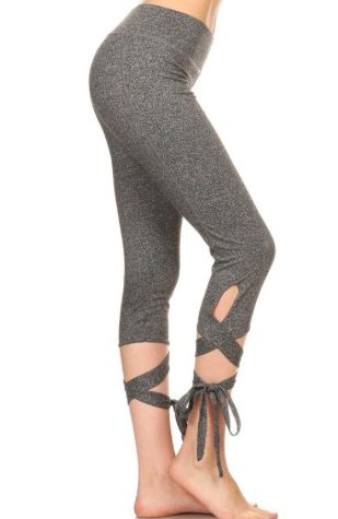 Yoga  Ballet Wrap Around Ankle Tie Leggings