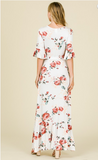 Francesca Wrap Maxi Floral Dress- Black and Ivory