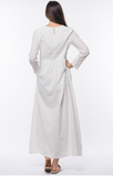 Jasmine White Embroidered Temple/ Wedding Dress with Pockets