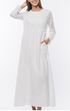 Jasmine White Embroidered Temple/ Wedding Dress with Pockets