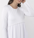 Melinda White Temple Dress with Pockets-LDS