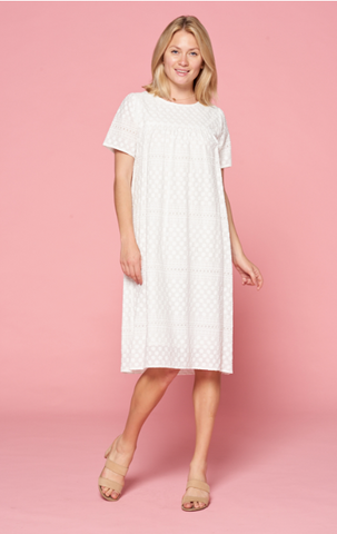 Zoe Floral Embroidered White Dress
