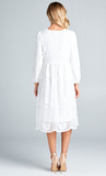 Steffani White Midi Lace Dress