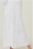 The Taylor Dress- Pocket Embroidered Lace Maxi White Temple Dress