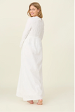 Jasmine White Embroidered Temple/ Wedding Dress with Pockets