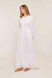 The Molly Lace Front Zipper Temple Dress in White