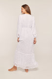 The Molly Lace Front Zipper Temple Dress in White