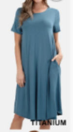 Teresa Knee Length Titanium Dress