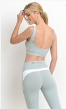 Mint Wide Scallop Sports Bra /Workout Top