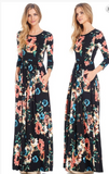 Brittani -FIT AND FLARED POCKET MAXI DRESS WITH ELASTIC WAIST BAND