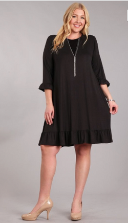 Bethany Black Knit Dress- Plus Size