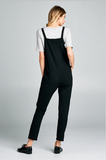 Adjustable strap Overall Jumpsuit.  Comfy and perfect for any Season- Black