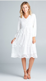 Steffani White Midi Lace Dress