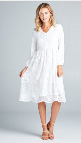 Steffani White Midi Lace Dress – Bella Sun Boutique